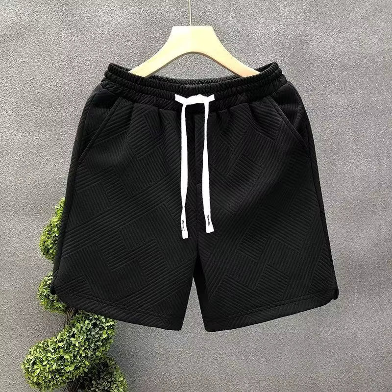 Men's Waffle Sports Shorts - 100% Cotton Elastic Waist
