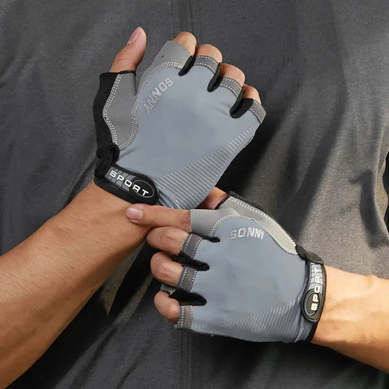 Custom Men Half Finger Fitness Outdoor Gym Sport Mountain Bicycle Riding Gloves