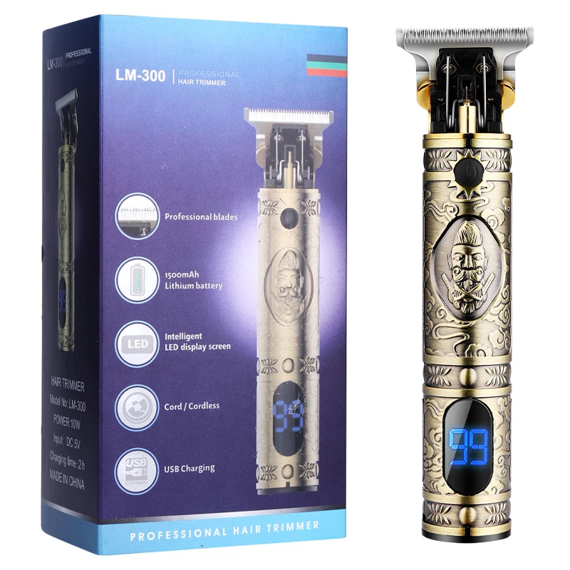 LM-300 Men Cordless Hair Clipper Barber Professional Electric Cutting Machine Beard Shaving Hair Trimmer Styling Kit