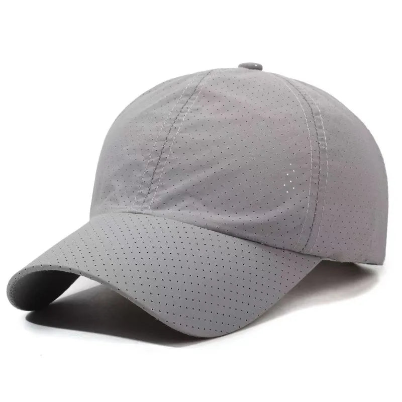 Summer Quick-Dry Baseball Cap for Outdoor Sports Simple Versatile Hat Large Head Circumference Sun Protection for Men Hiking