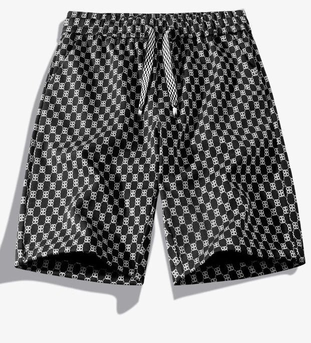 Men's Fashion Street Style Summer Sports Shorts Customized Full Print Canvas Fabric Mid Waist Casual Knitted Logo Design