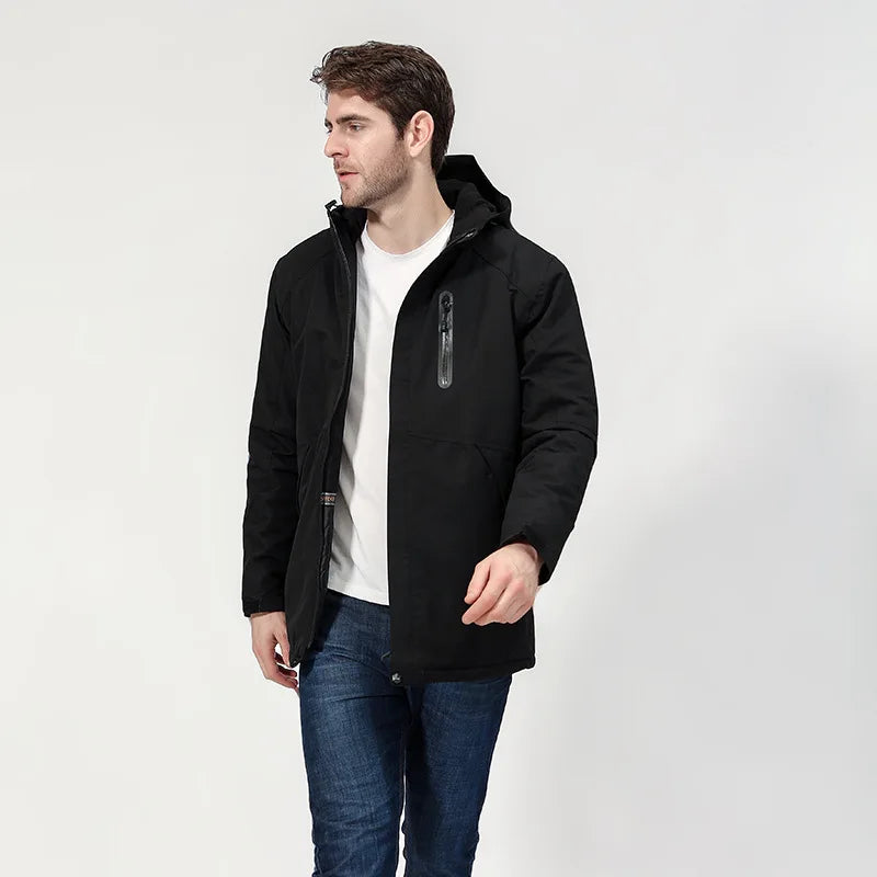 Men Outdoor Intelligent Clothes Padded Cotton USB Electrically Heated Jacket Windbreaker Waterproof Heating Jacket