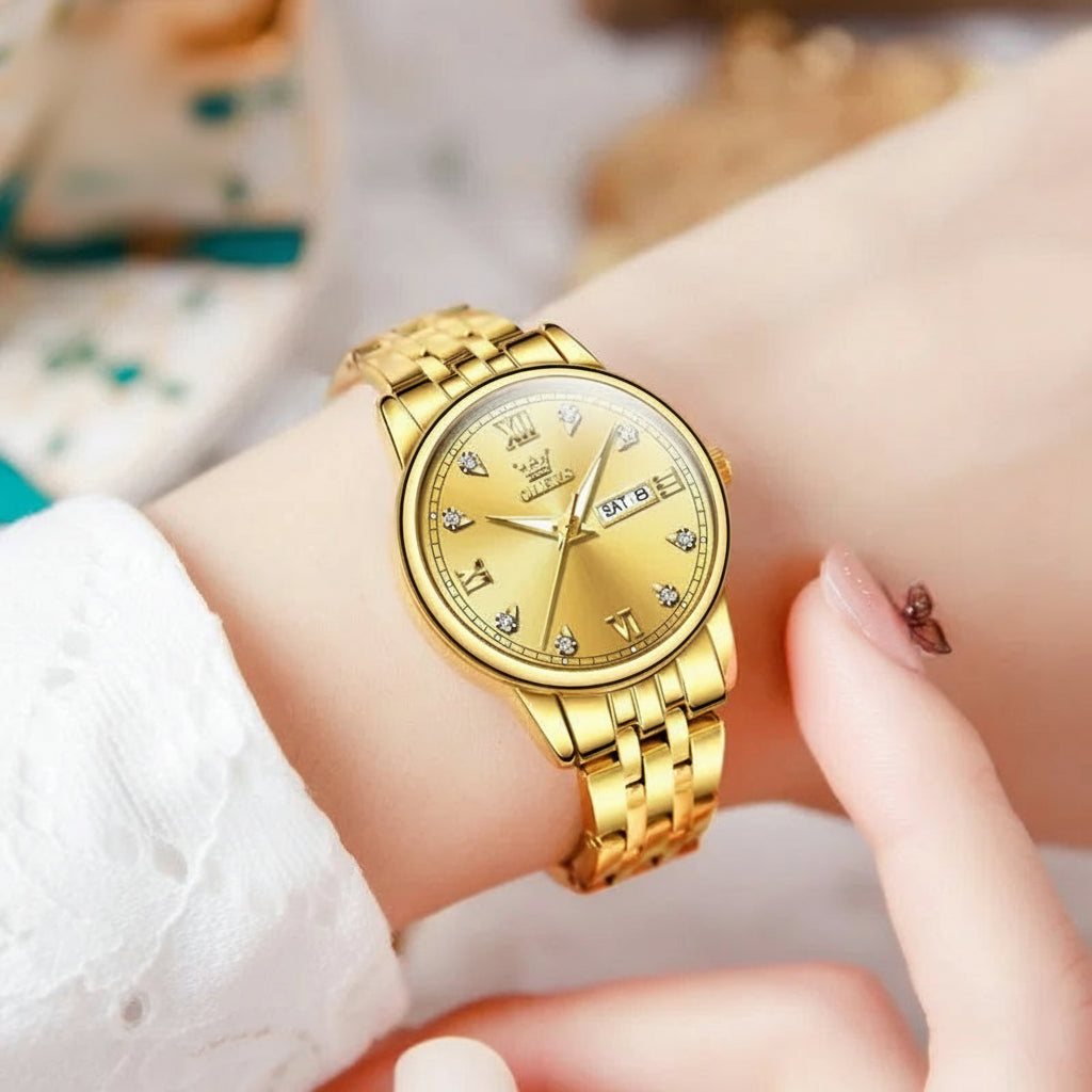 Stainless Steel Couple's Quartz Watches