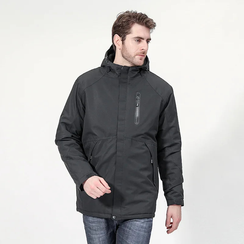 Men Outdoor Intelligent Clothes Padded Cotton USB Electrically Heated Jacket Windbreaker Waterproof Heating Jacket