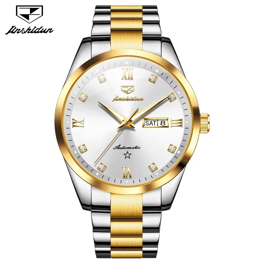Men's Automatic Mechanical Watch - Luminous Luxury Timepiece with Calendar
