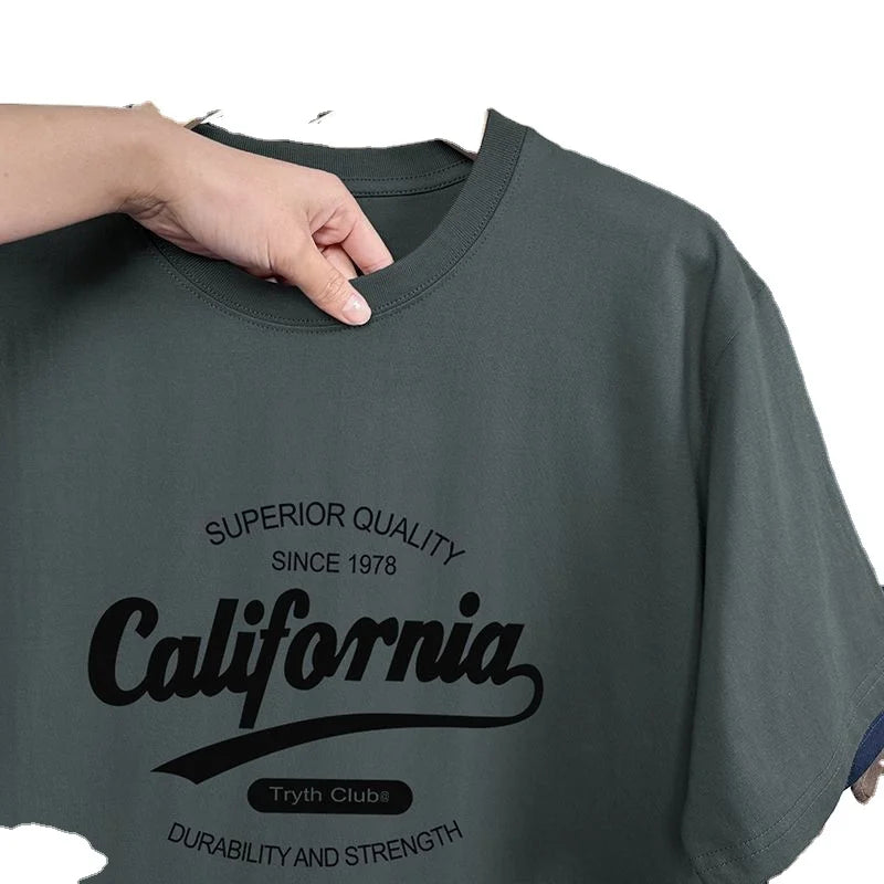 Men's Loose Short Sleeve Casual Outdoor Summer T-Shirt with Trendy Print