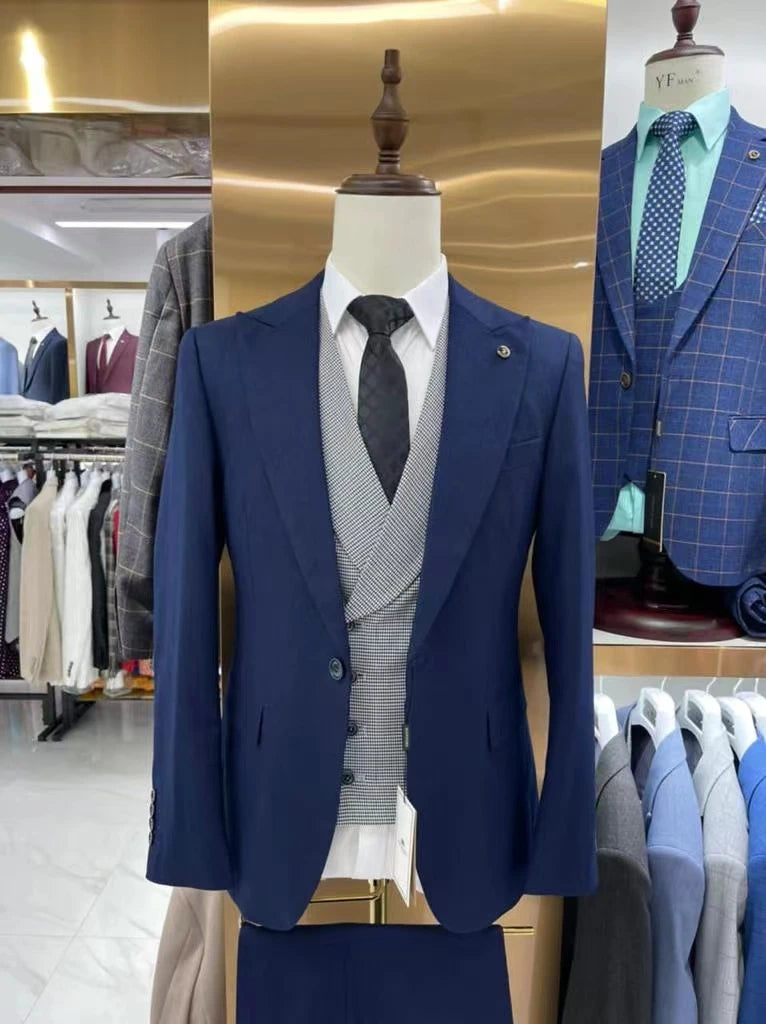 Real Mens Suits Blazers Groom Groomsmen Wedding/Prom/Dinner 3 Pieces ( Jacket +Waistcoat+Pants) MS530