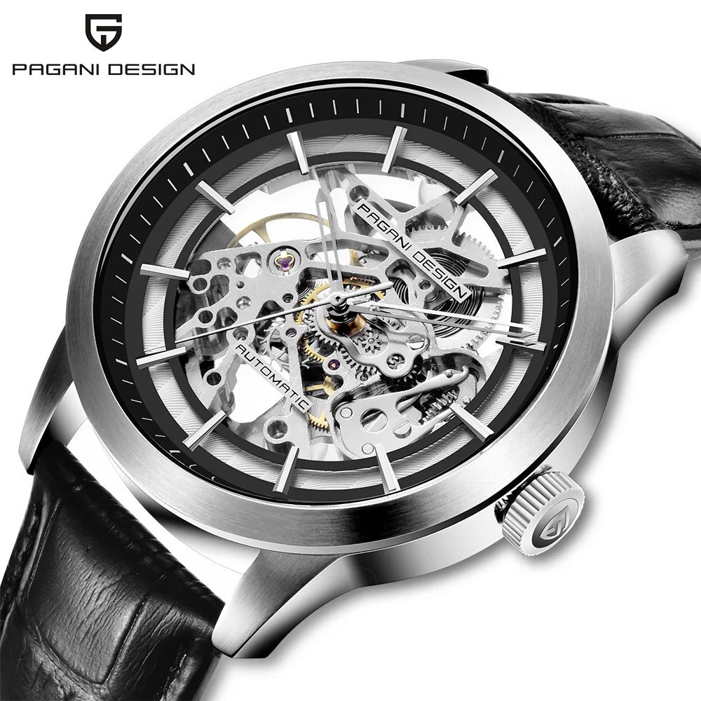PAGANI DESIGN Mens Watch Skeleton Hollow Mechanical Watch Wrist Luxury Automatic Watches for Men Chronograph High Quality Clock