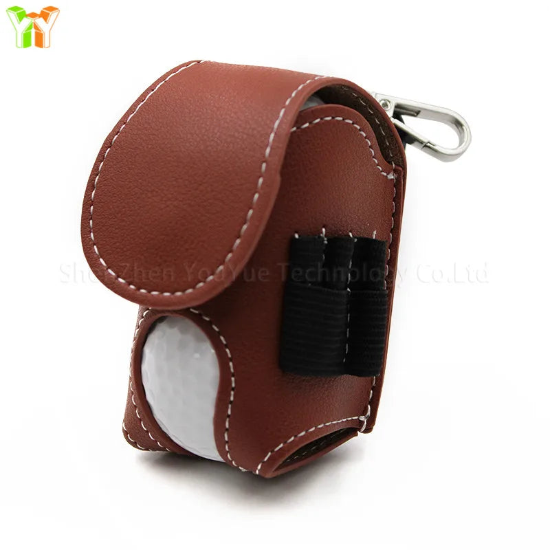 Stocked PU Leather Golf Balls Tees Holder Colorful Golf Ball Pouch Waist Bag Storage Case