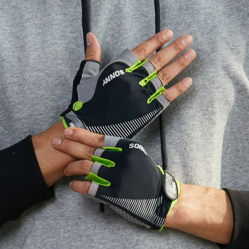 Custom Men Half Finger Fitness Outdoor Gym Sport Mountain Bicycle Riding Gloves