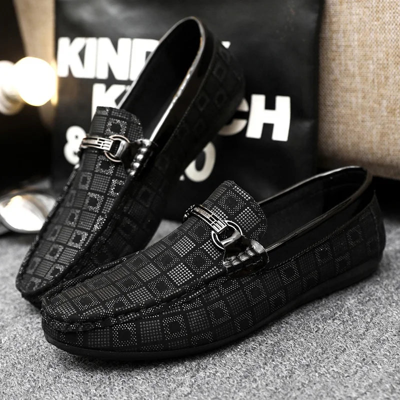 Y Manufacture Beanie Shoes Men's Low-top Slip-on Shoes Black Breathable Loafers Soft Business Casual Shoes for Men