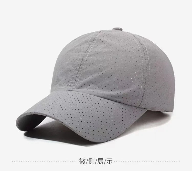 Summer Quick-Dry Baseball Cap for Outdoor Sports Simple Versatile Hat Large Head Circumference Sun Protection for Men Hiking