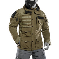 Men's Green Stand Collar Tactical Jacket 100% Nylon Winter Outerwear | Julian's Menswear