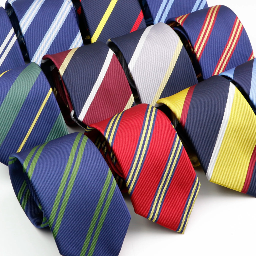 New Classic Men's Ties 7cm Striped Standard Tie for Man Formal Business Luxury Wedding Party Dress Neckties Gift