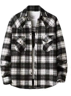 Men's Plaid Flannel Shirt - 100% Cotton Smart Casual