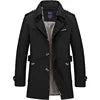 2025 Autumn Winter Men's Business Windbreaker Long Trench Coats Jacket Stand Collar Thin Thickness Hot Selling