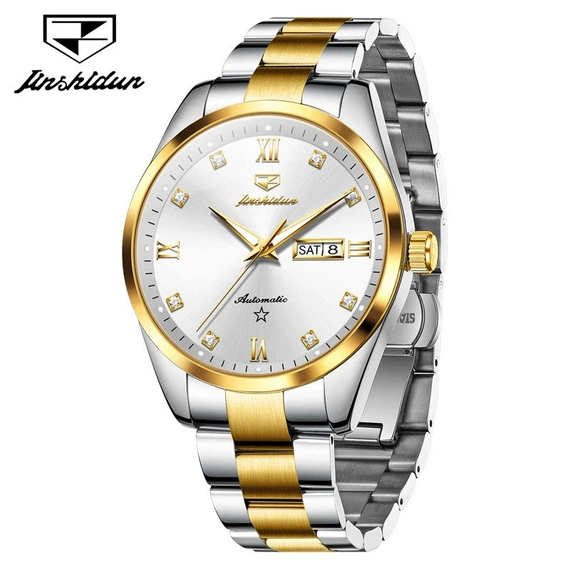 Men's Automatic Mechanical Watch - Luminous Luxury Timepiece with Calendar