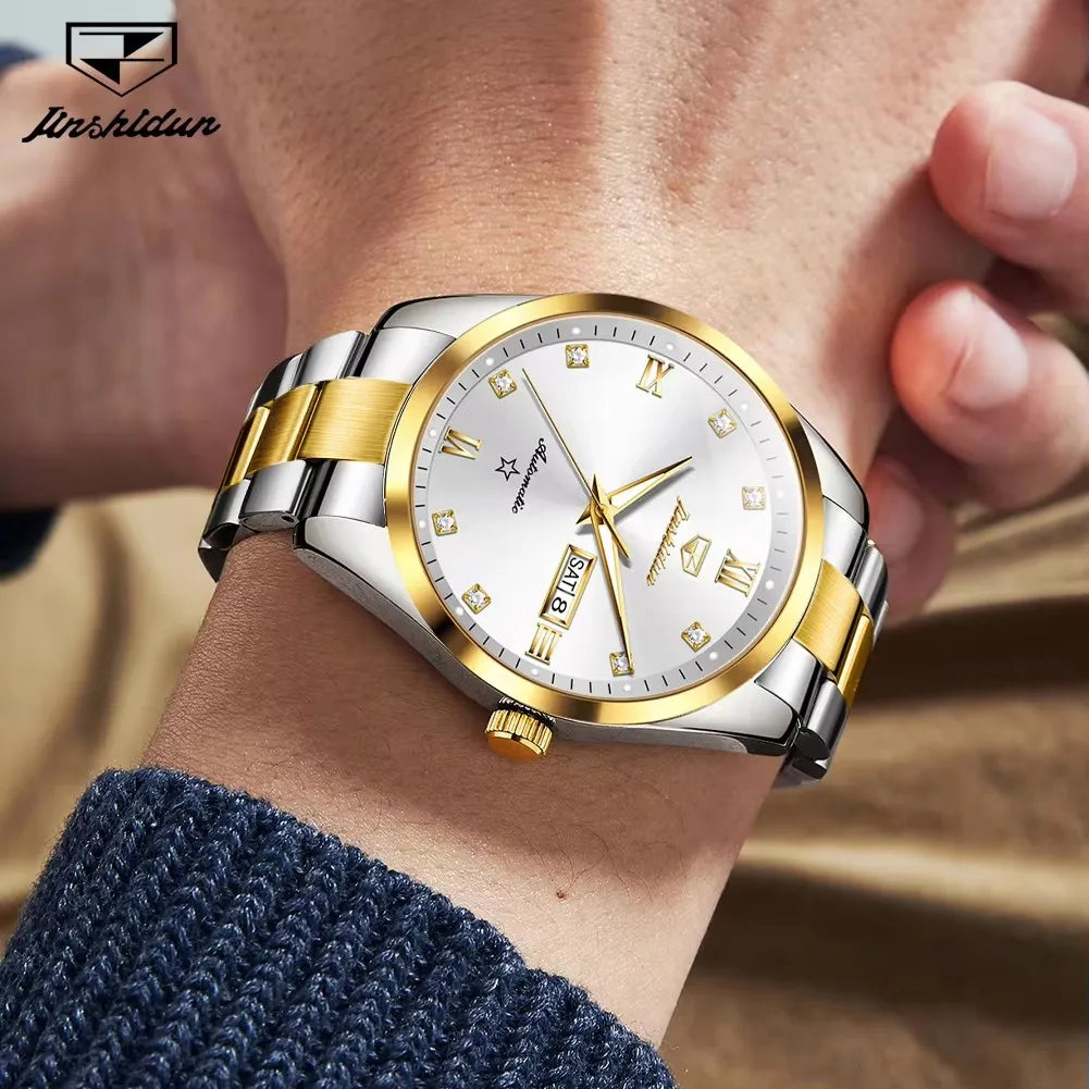 Men's Automatic Mechanical Watch - Luminous Luxury Timepiece with Calendar