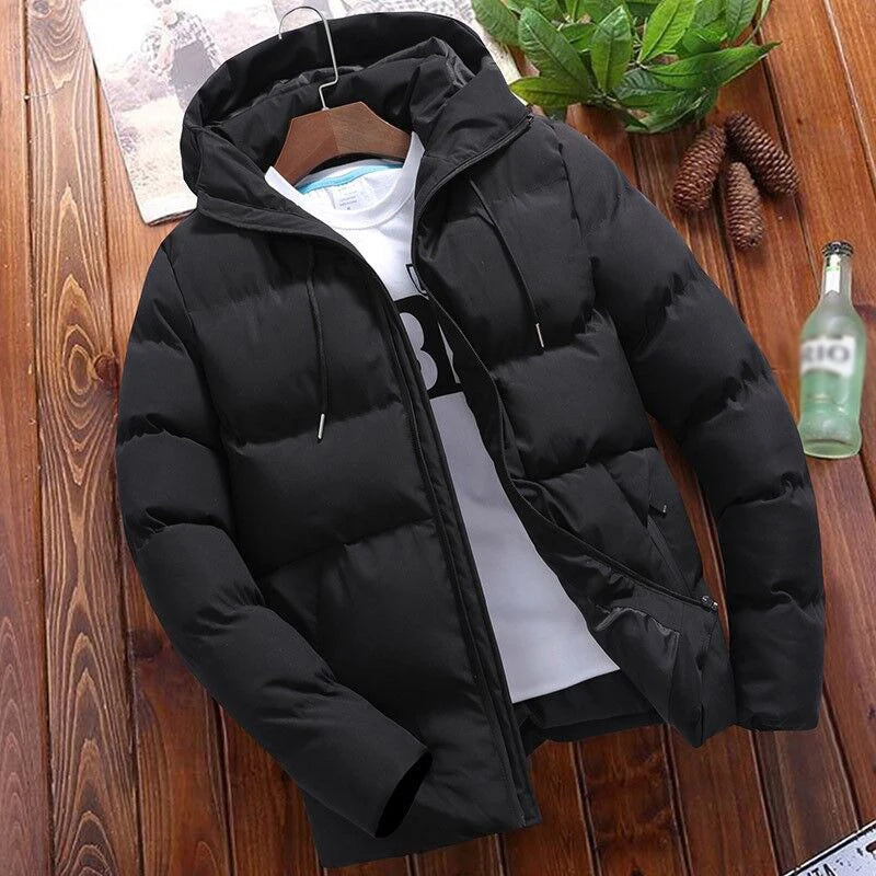 Custom Logo Wholesale Autumn Winter Men Casual Thick Warm Windbreaker Hooded Parkas Plus Size 5XL Coats