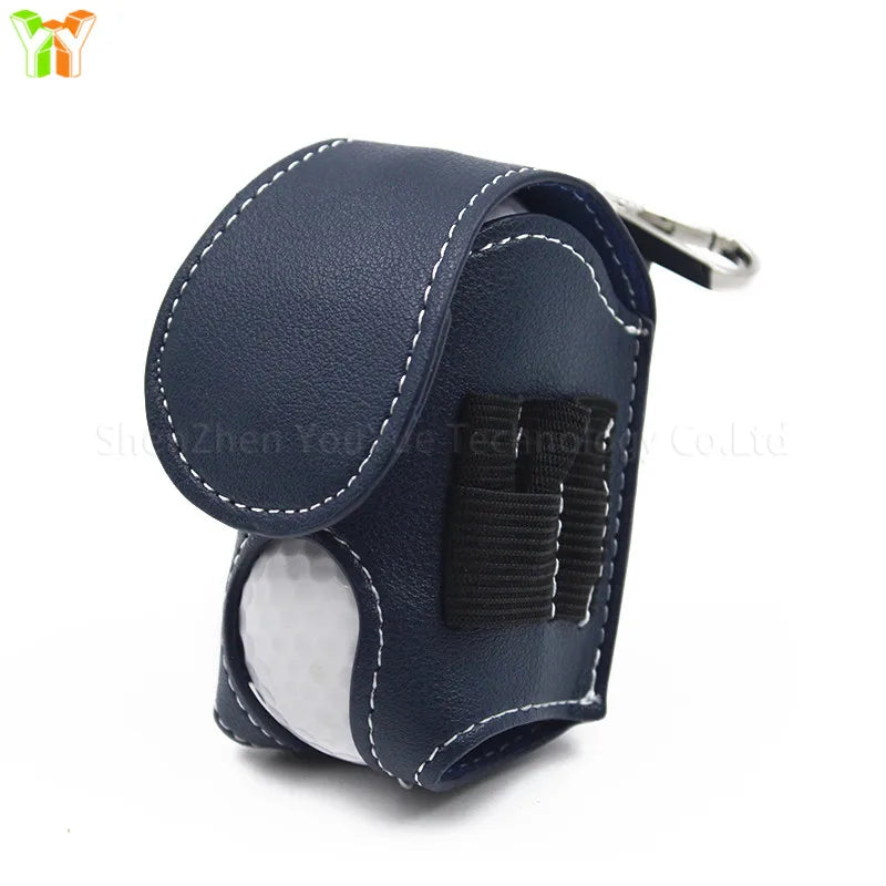 Stocked PU Leather Golf Balls Tees Holder Colorful Golf Ball Pouch Waist Bag Storage Case