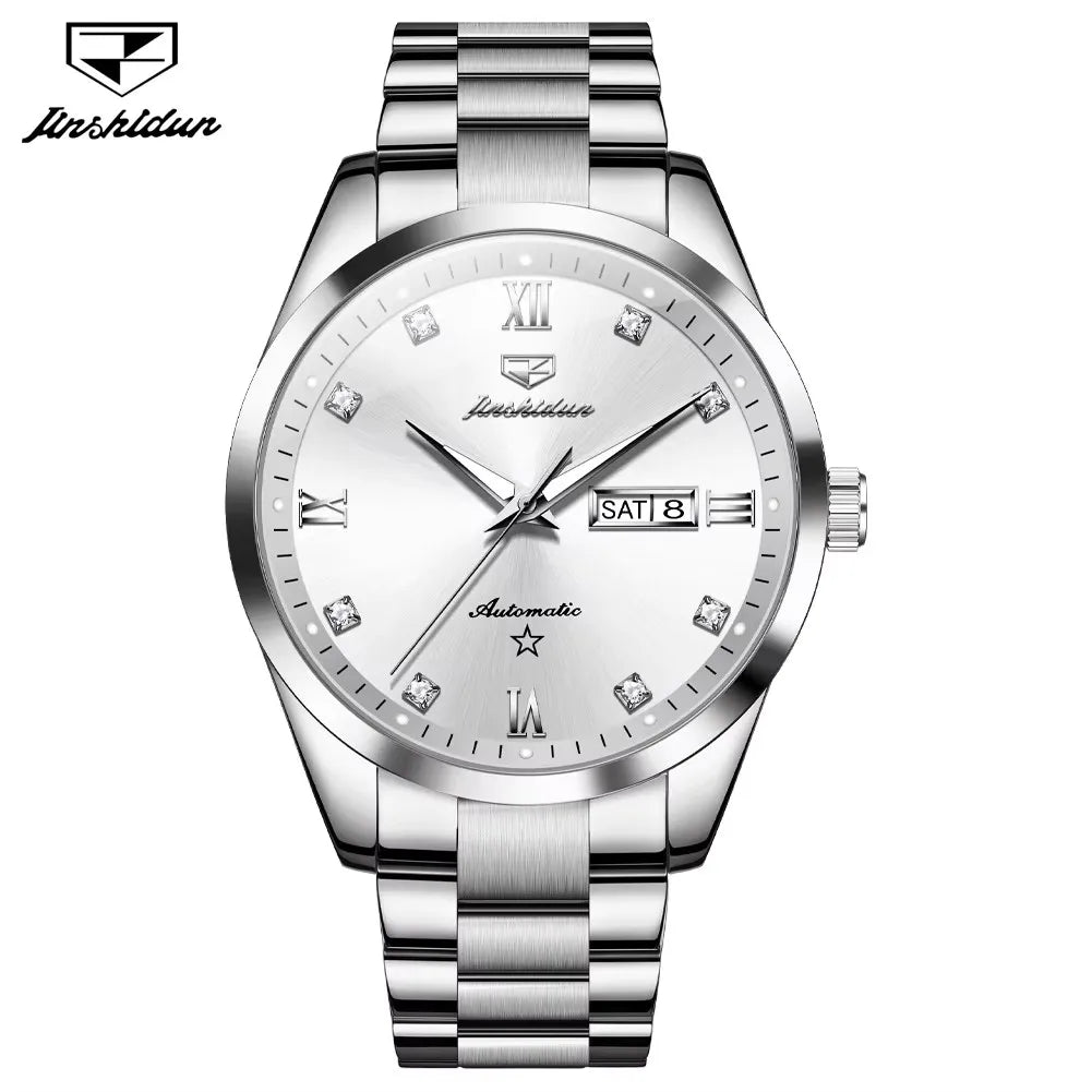 Men's Automatic Mechanical Watch - Luminous Luxury Timepiece with Calendar