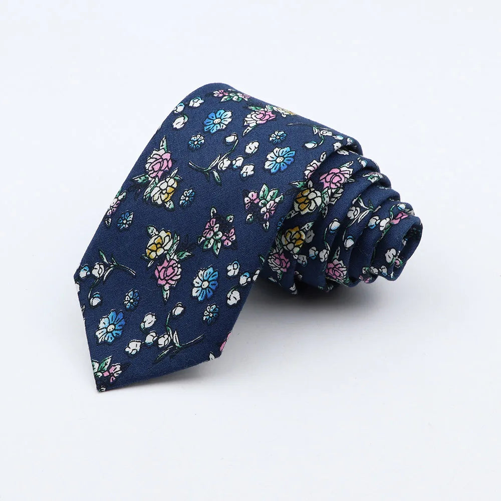 New Fashion Floral Tie for Men Narrow Casual Men's Ties Wedding Party Skinny Flower Printed Neckties Male Suits Neck Ties Cravat
