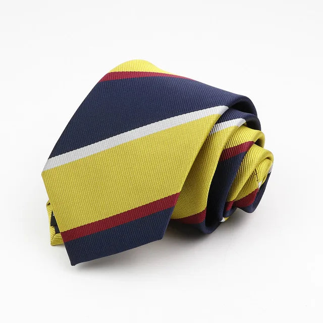 New Classic Men's Ties 7cm Striped Standard Tie for Man Formal Business Luxury Wedding Party Dress Neckties Gift