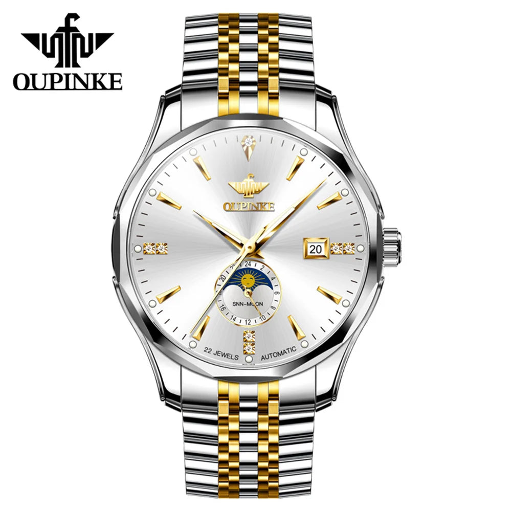 Men's Automatic Mechanical Watch - Stainless Steel with Date Display