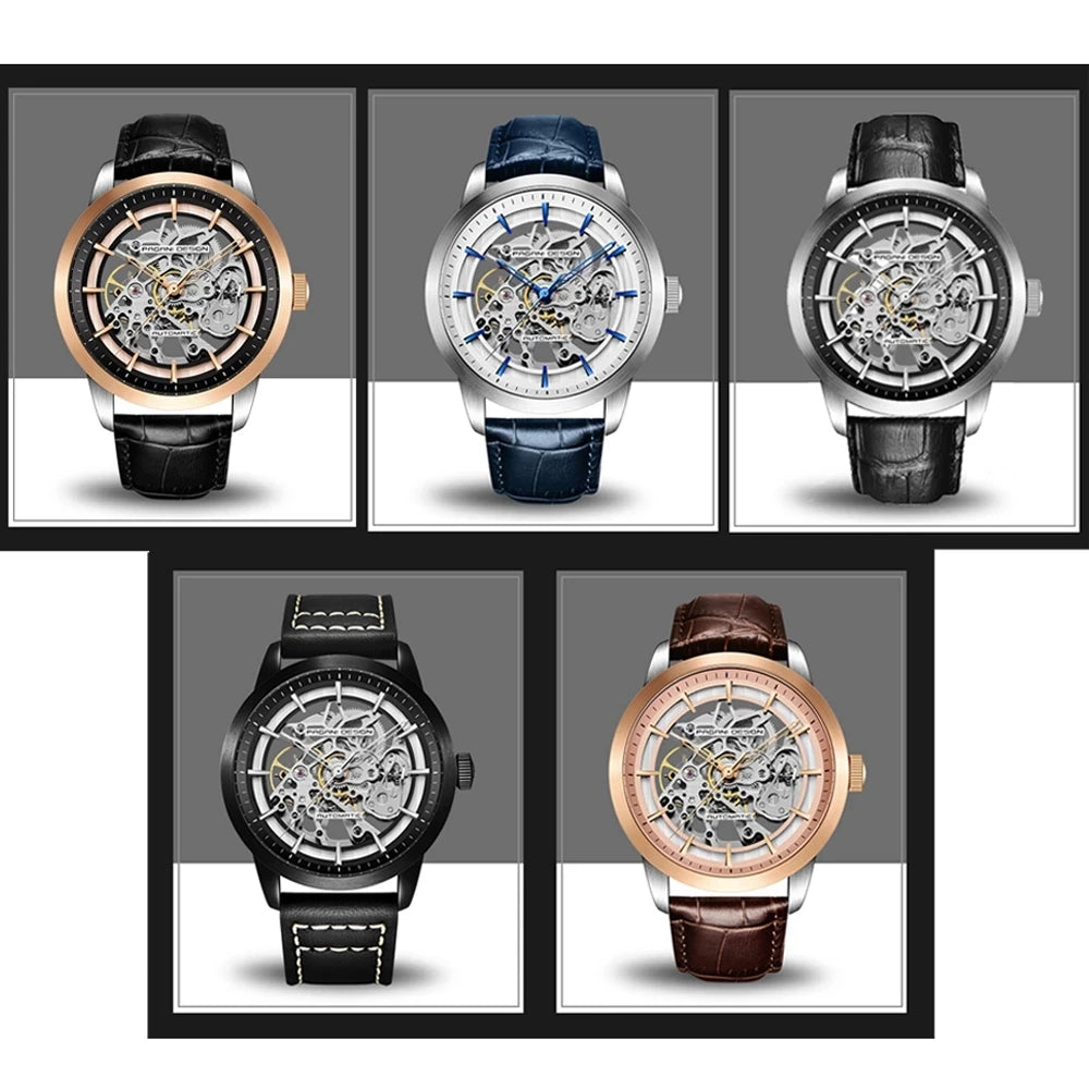 PAGANI DESIGN Mens Watch Skeleton Hollow Mechanical Watch Wrist Luxury Automatic Watches for Men Chronograph High Quality Clock