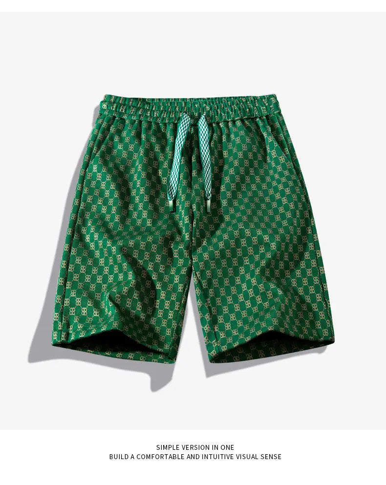 Men's Fashion Street Style Summer Sports Shorts Customized Full Print Canvas Fabric Mid Waist Casual Knitted Logo Design