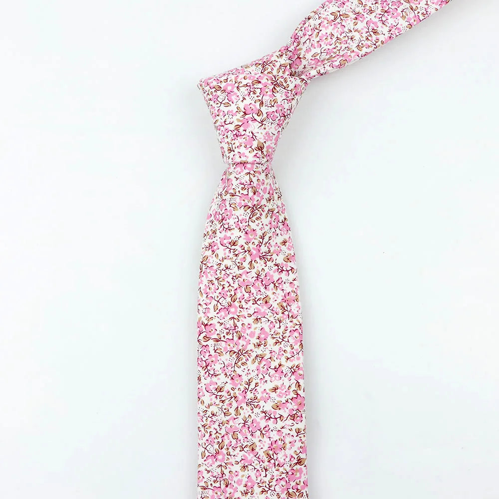 New Fashion Floral Tie for Men Narrow Casual Men's Ties Wedding Party Skinny Flower Printed Neckties Male Suits Neck Ties Cravat