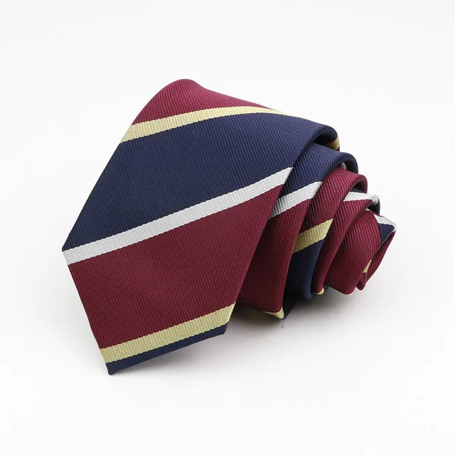New Classic Men's Ties 7cm Striped Standard Tie for Man Formal Business Luxury Wedding Party Dress Neckties Gift