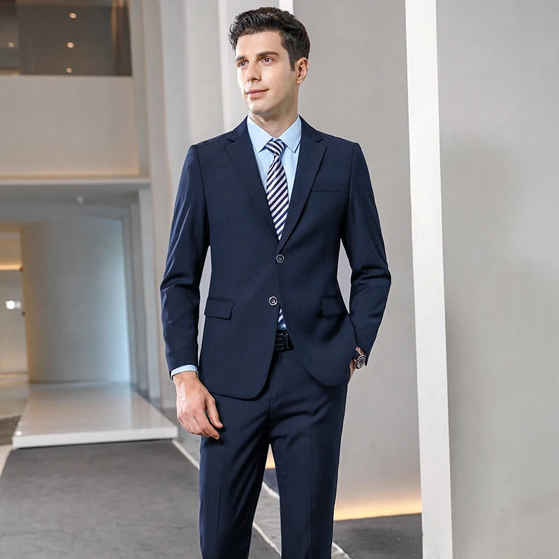 TTT-9696-T-Wholesale Two Business Suit Wedding Men Suits Bank Office Workwear Men's clothing Formal Male Blazers High-quality