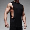2022 100% Cotton Quick Dry Blank Stretch Vest Gym Fitness Men's tank Top Workout tank Tops for Men