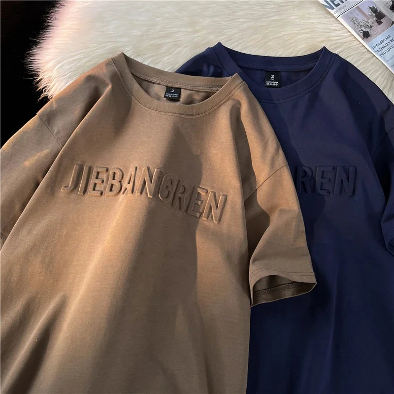 OEM High Quality Manufacturer Pima Heavy Cotton Tee Custom Logo T Shirt Plus Size Printing 3d Embossed Tshirts Men'S T-Shirts