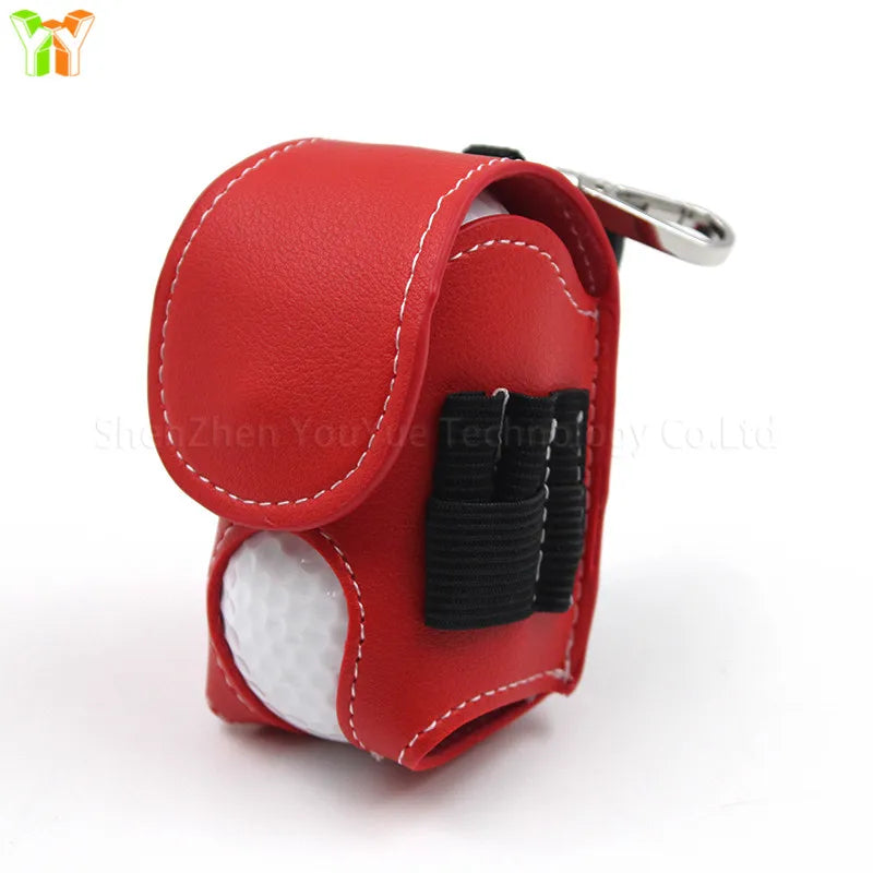Stocked PU Leather Golf Balls Tees Holder Colorful Golf Ball Pouch Waist Bag Storage Case