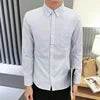 MAA 186  men's casual collar with fashionable solid color and double row buttons for summer short sleeves  KIN312-01-10