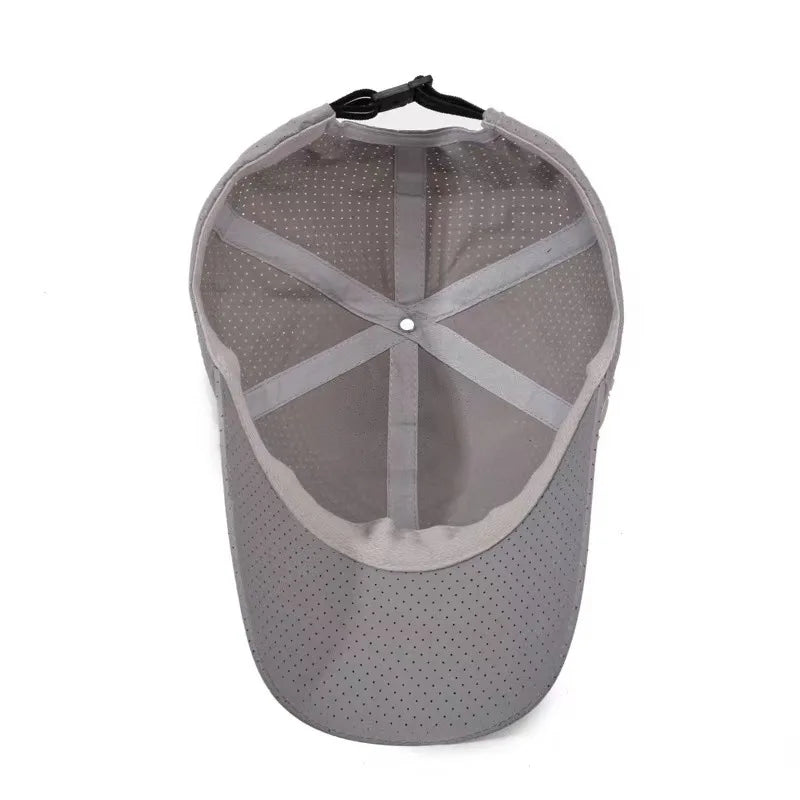 Summer Quick-Dry Baseball Cap for Outdoor Sports Simple Versatile Hat Large Head Circumference Sun Protection for Men Hiking