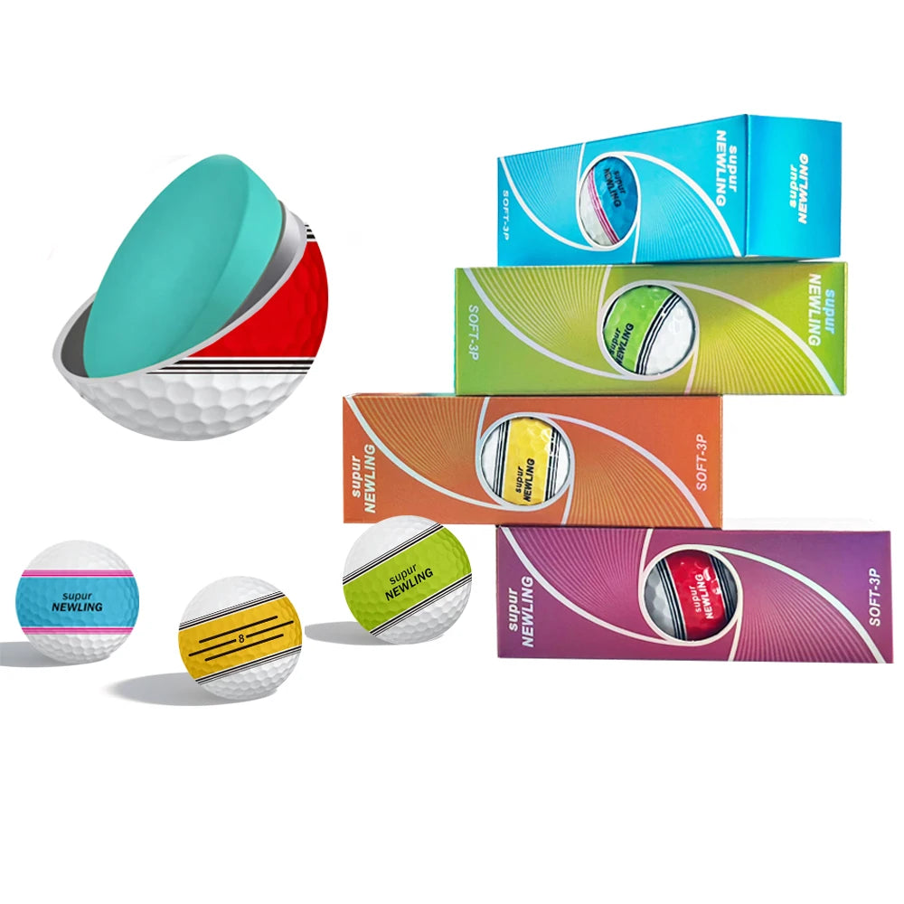 Customized Gift Box Packaging High Quality Super Long Distance 360 Degree Putting Three Line Alignment 2/3/4/5 Piece Golf Balls