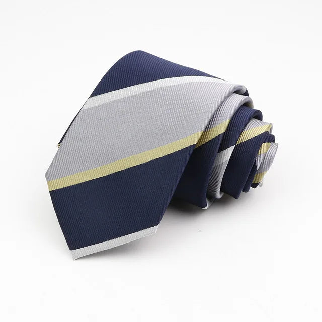 New Classic Men's Ties 7cm Striped Standard Tie for Man Formal Business Luxury Wedding Party Dress Neckties Gift