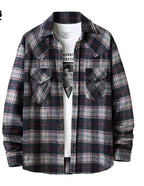 Men's Plaid Flannel Shirt - 100% Cotton Smart Casual