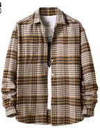 Men's Plaid Flannel Shirt - 100% Cotton Smart Casual