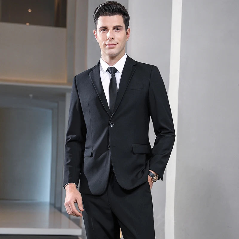 TTT-9696-T-Wholesale Two Business Suit Wedding Men Suits Bank Office Workwear Men's clothing Formal Male Blazers High-quality