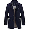 2025 Autumn Winter Men's Business Windbreaker Long Trench Coats Jacket Stand Collar Thin Thickness Hot Selling