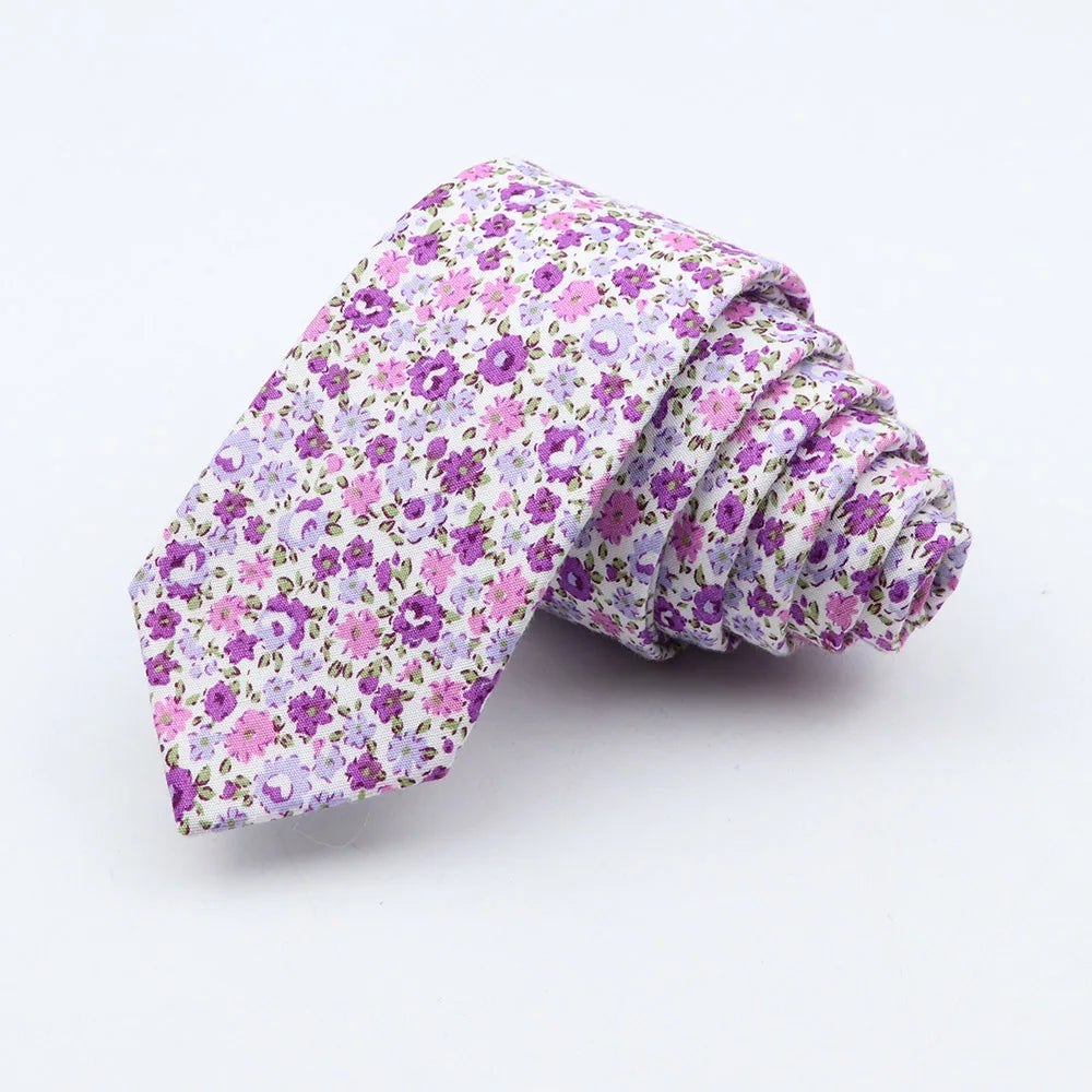 New Fashion Floral Tie for Men Narrow Casual Men's Ties Wedding Party Skinny Flower Printed Neckties Male Suits Neck Ties Cravat