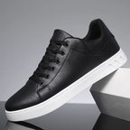 Men's Low-Top Leather Dress Sneakers - PU Round Toe