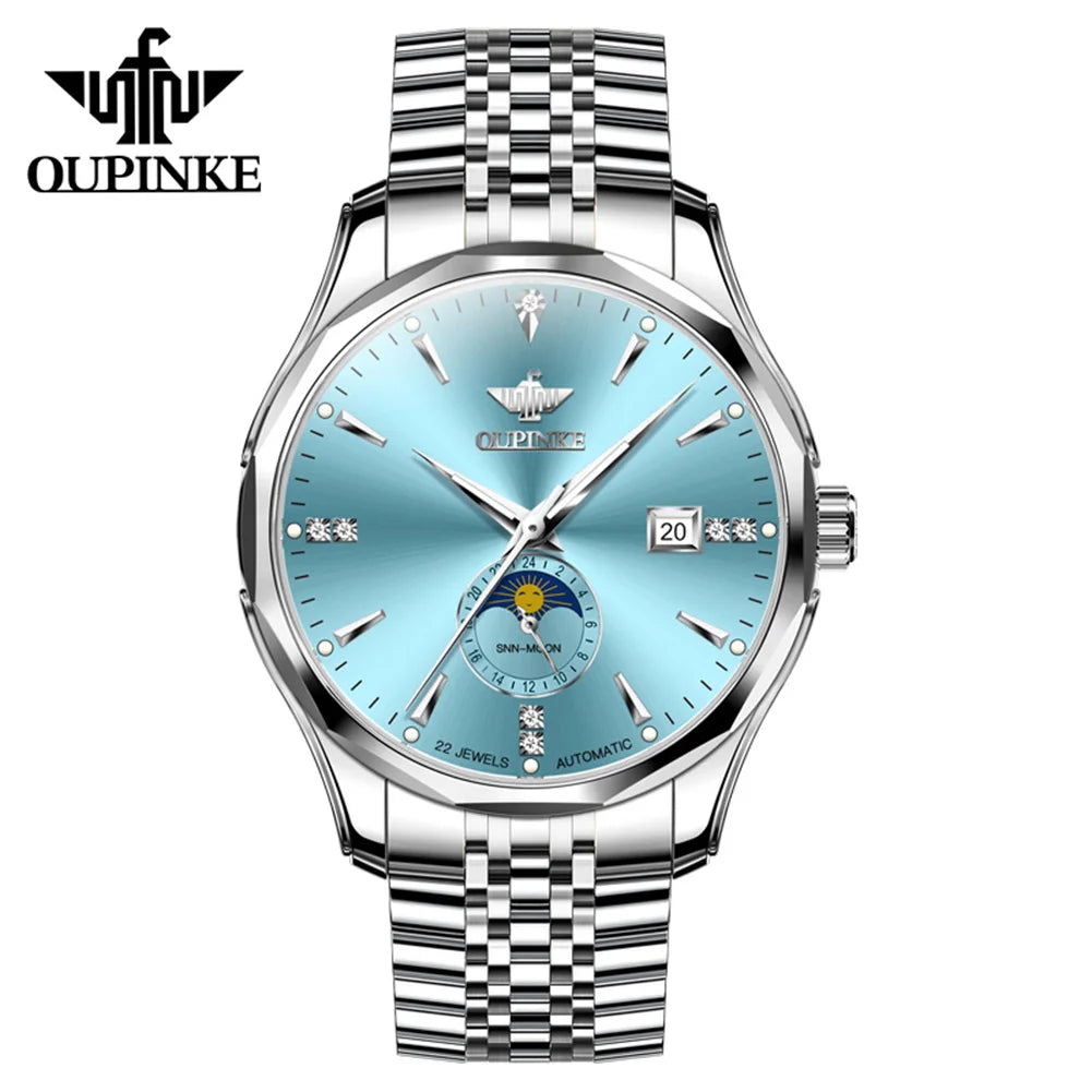 Men's Automatic Mechanical Watch - Stainless Steel with Date Display