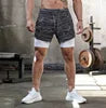 Men Gym Double Layer Mesh Shorts Pockets Quick Dry Breathable Workout Training Jogging Men's Shorts