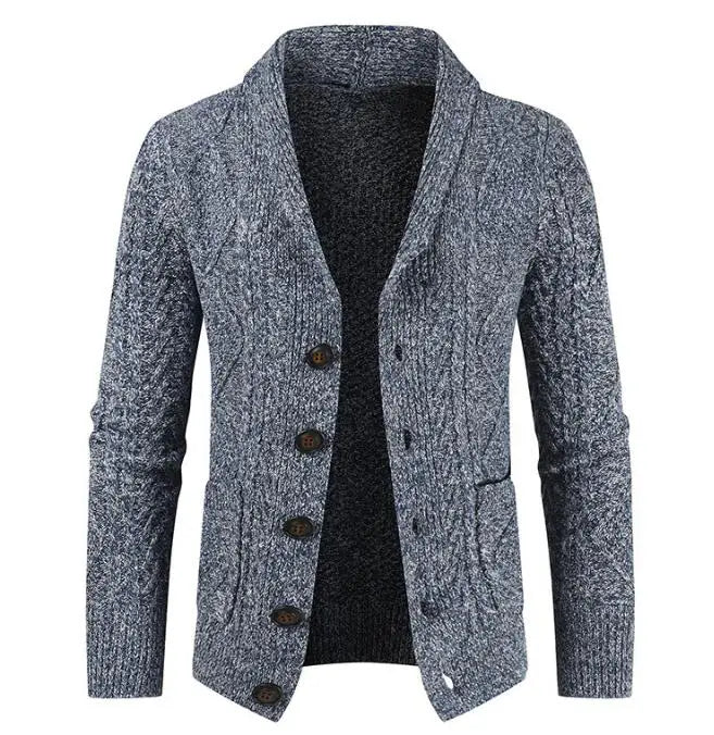 Men's Sweater Cardigan – Button Down V-Neck Cable Knit