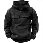 Men's Black Half Zip Pullover Hoodie | Julian's Menswear